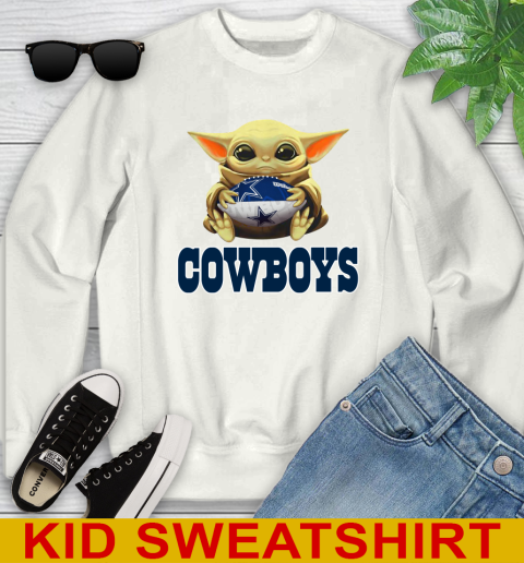 NFL Football Dallas Cowboys Baby Yoda Star Wars Shirt Youth Sweatshirt