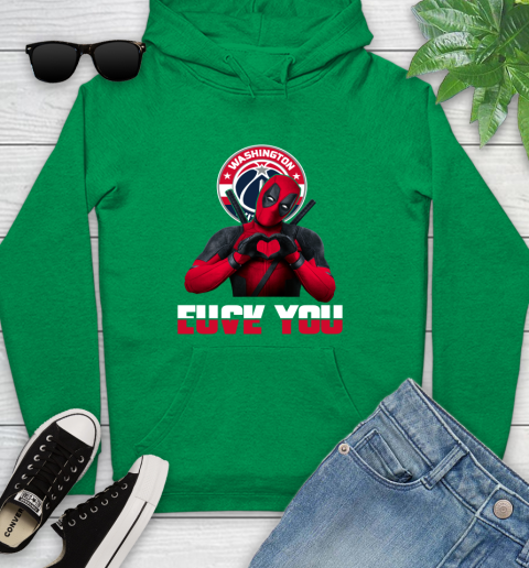 NBA Washington Wizards Deadpool Love You Fuck You Basketball Sports Youth Hoodie 9
