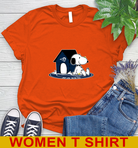 NFL Football Los Angeles Rams Snoopy The Peanuts Movie Shirt Women's T-Shirt 4