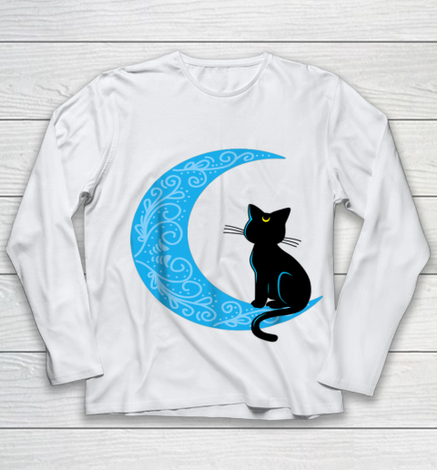Black Cat Crescent Moon Sailor Mom Youth Long Sleeve