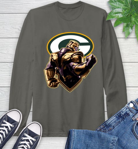 NFL Thanos Avengers Endgame Football Sports Green Bay Packers Long Sleeve T-Shirt 8