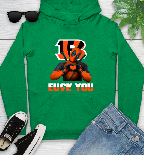 NHL Cincinnati Bengals Deadpool Love You Fuck You Football Sports Youth Hoodie 9