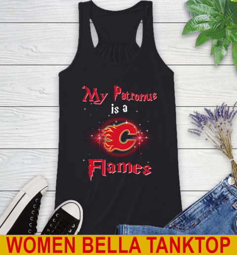 NHL Hockey Harry Potter My Patronus Is A Calgary Flames Racerback Tank