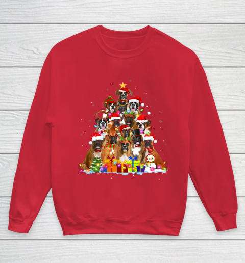 Christmas Pajama Boxer Tree Xmas Gifts Dog Dad Mom Youth Sweatshirt 7