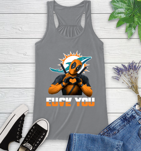 NHL Miami Dolphins Deadpool Love You Fuck You Football Sports Racerback Tank 4