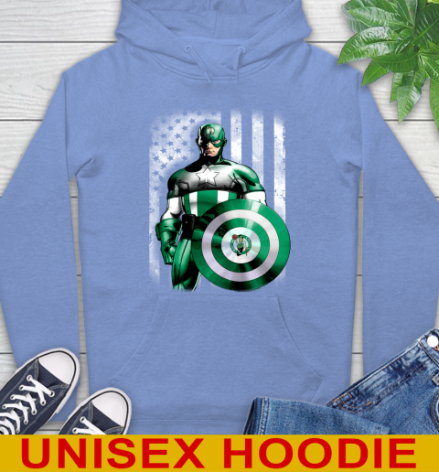 Boston Celtics NBA Basketball Captain America Marvel Avengers American Flag Shirt Hoodie 11