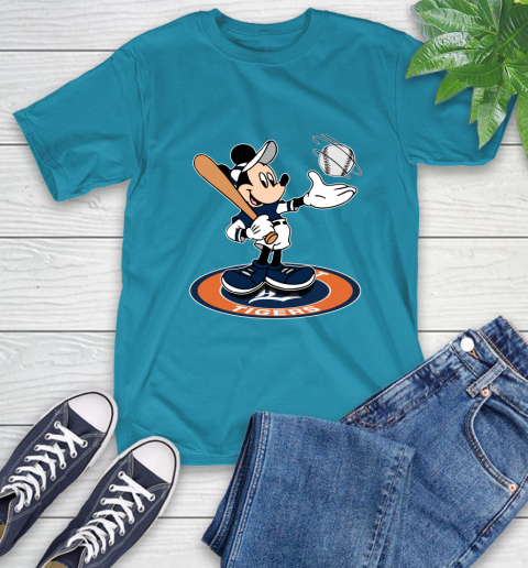 MLB Baseball Detroit Tigers Cheerful Mickey Disney Shirt T-Shirt 9