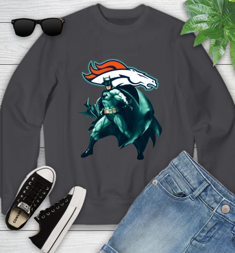 NFL Batman Football Sports Denver Broncos Youth Sweatshirt 6