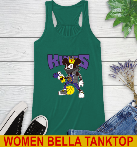 Sacramento Kings NBA Basketball Mickey Peace Sign Sports Racerback Tank 7