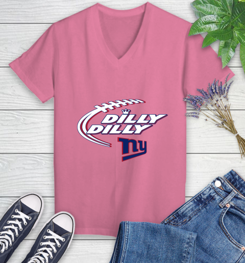 NFL New York Giants Dilly Dilly Football Sports Women's V-Neck T-Shirt 13