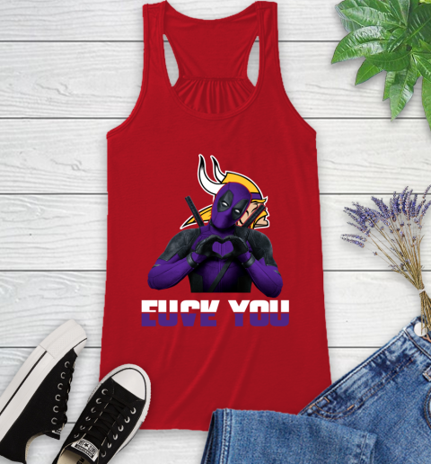 NHL Minnesota Vikings Deadpool Love You Fuck You Football Sports Racerback Tank 5