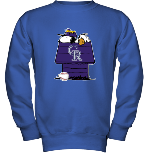 Colorado Rockies Snoopy And Woodstock Resting Together MLB Youth Sweatshirt
