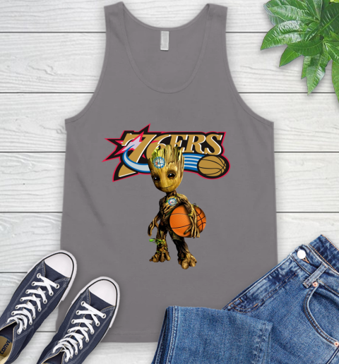 Philadelphia 76ers NBA Basketball Groot Marvel Guardians Of The Galaxy Tank Top 7