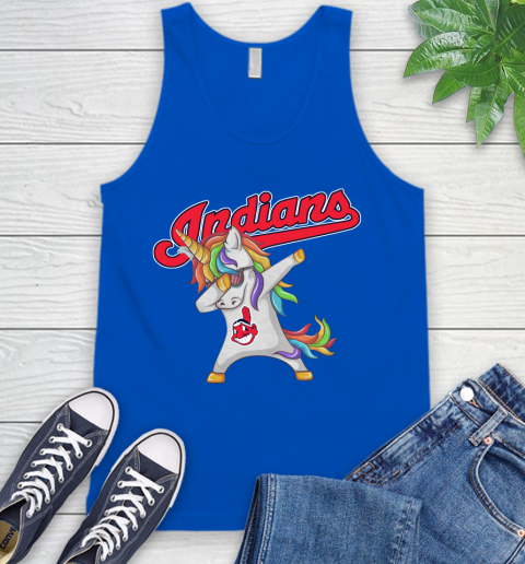Cleveland Indians MLB Baseball Funny Unicorn Dabbing Sports Tank Top 5