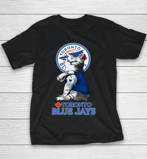 MLB Baseball My Cat Loves Toronto Blue Jays Youth T-Shirt