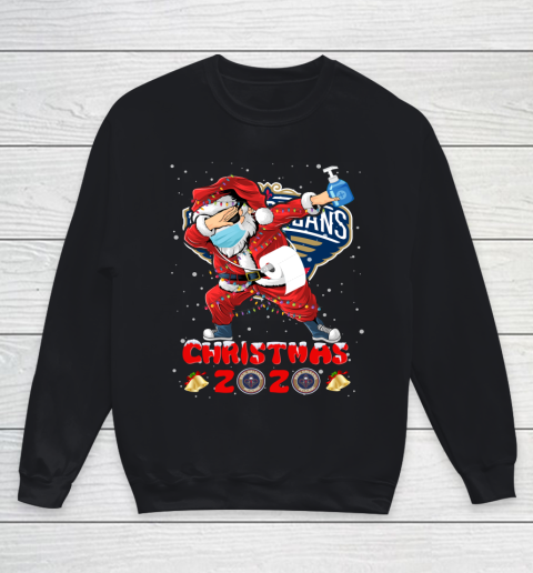 New Orleans Pelicans Funny Santa Claus Dabbing Christmas 2020 NBA Youth Sweatshirt