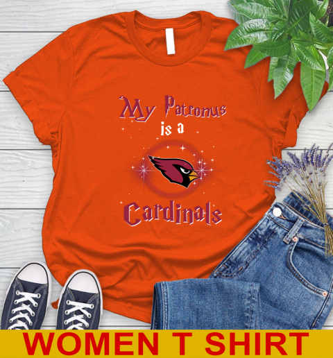 NFL Football Harry Potter My Patronus Is A Arizona Cardinals Women's T-Shirt 3