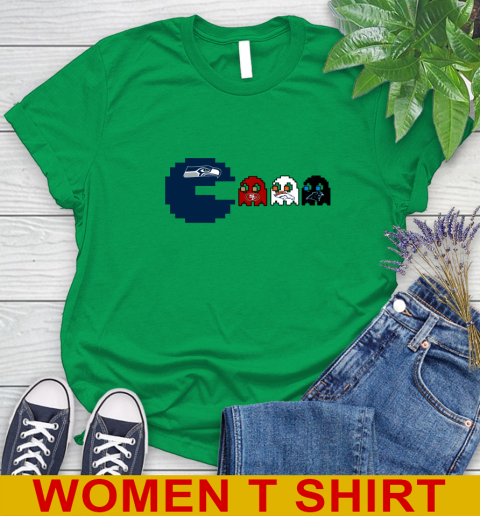 Seattle Seahawks NFL Football Pac Man Champion Women's T-Shirt 6