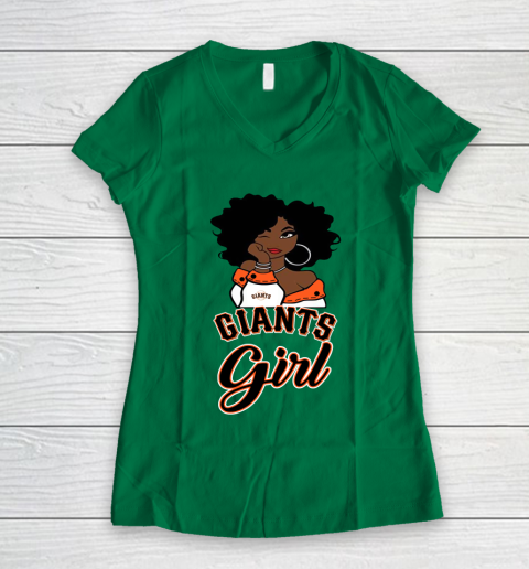 San Francisco Giantss Girl MLB Women's V-Neck T-Shirt 5