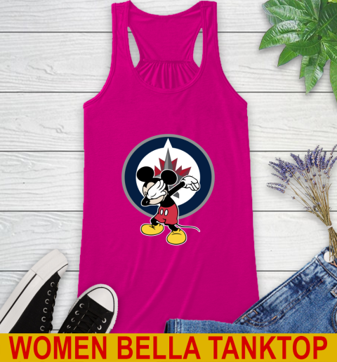 Winnipeg Jets NHL Hockey Dabbing Mickey Disney Sports Racerback Tank 8