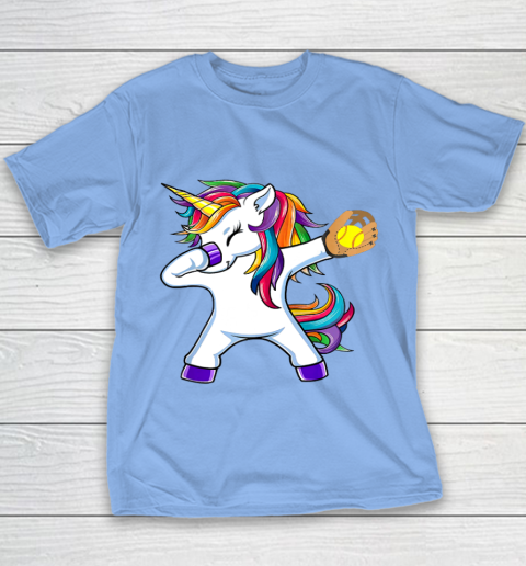 Dabbing Unicorn Softball T Shirt Funny Dab Gift Youth T-Shirt 10