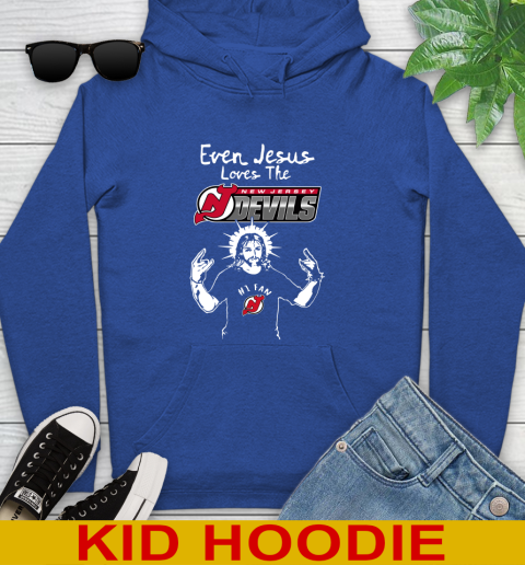 New Jersey Devils NHL Hockey Even Jesus Loves The Devils Shirt Youth Hoodie 10