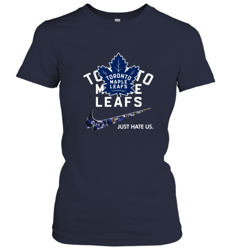 NHL  Toronto mapple leafs x Nike Just Hate Us ujbz nhltoronto mapple leafs x nike just hate us ladies t shirt 20 front navy