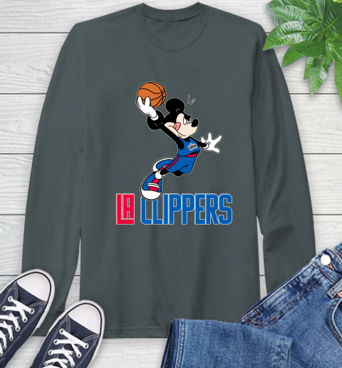 NBA Basketball LA Clippers Cheerful Mickey Mouse Shirt Long Sleeve T-Shirt 7