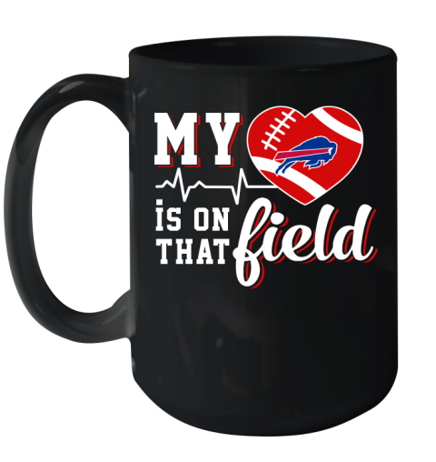 NFL My Heart Is On That Field Football Sports Buffalo Bills Ceramic Mug 15oz