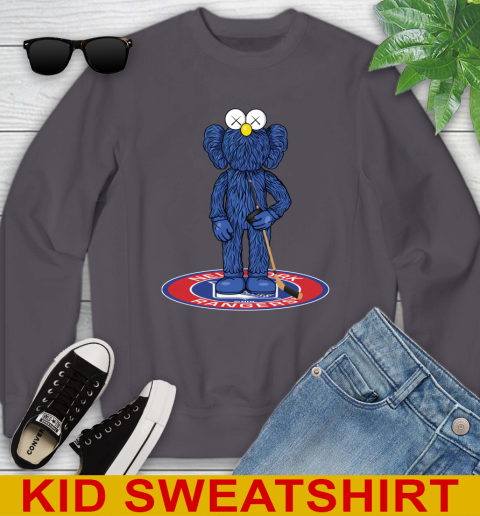 NHL Hockey New York Rangers Kaws Bff Blue Figure Shirt Youth Sweatshirt 6