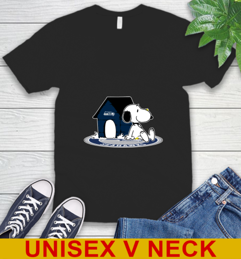 NFL Football Seattle Seahawks Snoopy The Peanuts Movie Shirt V-Neck T-Shirt 2