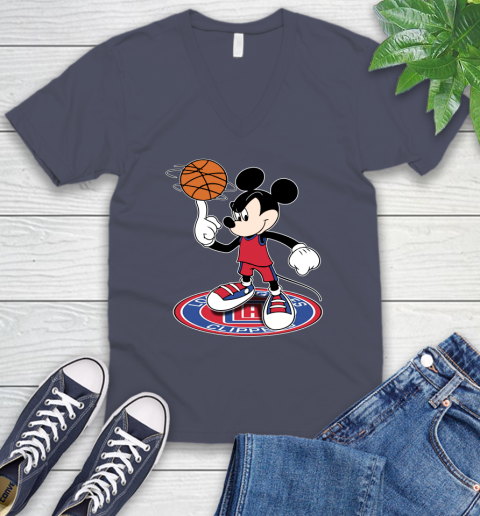 NBA Basketball LA Clippers Cheerful Mickey Disney Shirt V-Neck T-Shirt 8