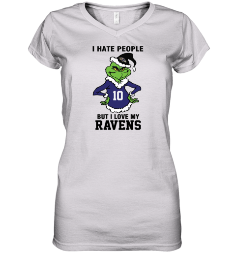 I Hate People But I Love My Ravens Baltimore Ravens NFL Teams Women's V-Neck T-Shirt