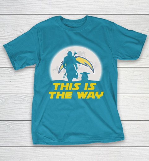 Los Angeles Chargers NFL Football Star Wars Yoda And Mandalorian This Is The Way T-Shirt 7