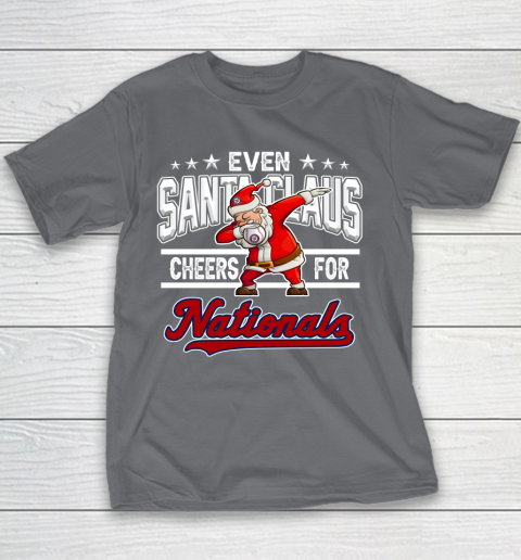 Washington Nationals Even Santa Claus Cheers For Christmas MLB Youth T-Shirt 5