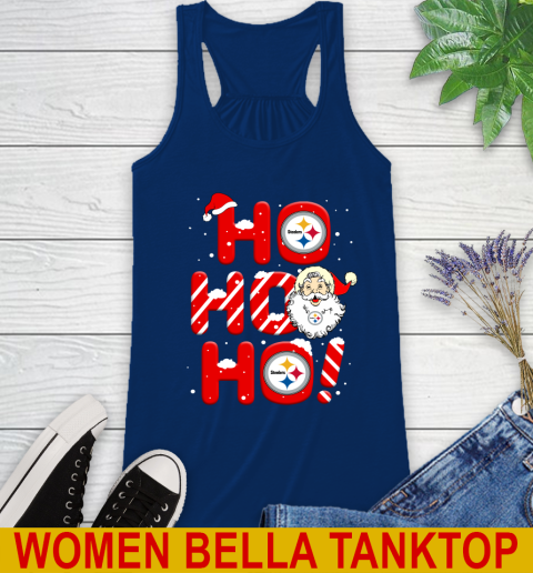 Pittsburgh Steelers NFL Football Ho Ho Ho Santa Claus Merry Christmas Shirt Racerback Tank 7