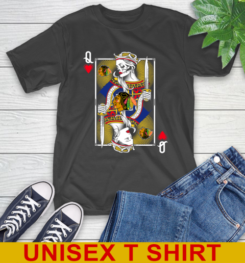 NHL Hockey Chicago Blackhawks The Queen Of Hearts Card Shirt T-Shirt