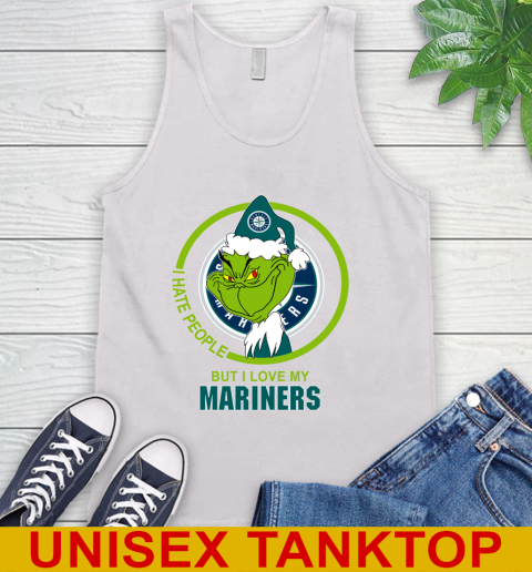 Seattle Mariners MLB Christmas Grinch I Hate People But I Love My Favorite Baseball Team Tank Top