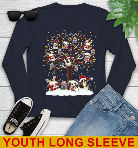 Shih Tzu dog pet lover light christmas tree shirt 259