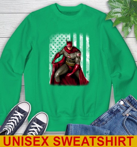 Cincinnati Reds MLB Baseball Batman DC American Flag Shirt Sweatshirt 8
