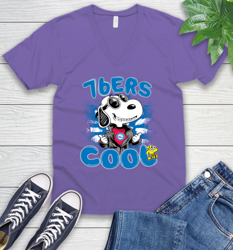 NBA Basketball Philadelphia 76ers Cool Snoopy Shirt V-Neck T-Shirt 8