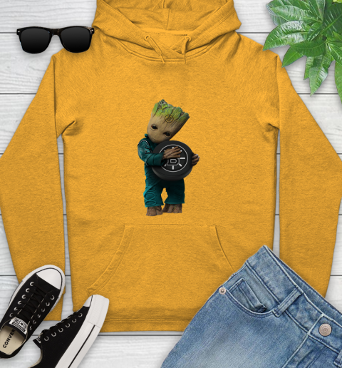 NHL Groot Guardians Of The Galaxy Hockey Sports Boston Bruins Youth Hoodie 3