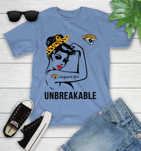 NFL Jacksonville Jaguars Girl Unbreakable Football Sports Youth T-Shirt 9