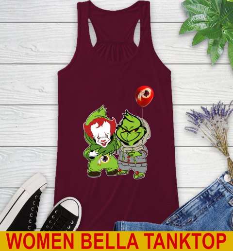 Washington Redskins Baby Pennywise Grinch Christmas NFL Football Racerback Tank 3
