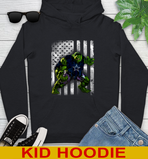 Dallas Cowboys Hulk Marvel Avengers NFL Football American Flag Youth Hoodie