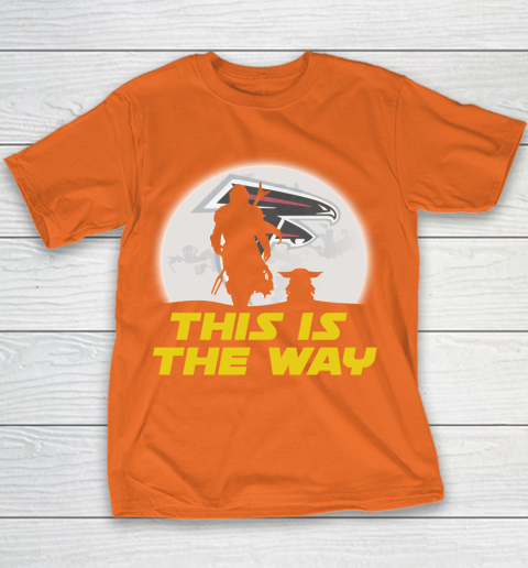 Atlanta Falcons NFL Football Star Wars Yoda And Mandalorian This Is The Way Youth T-Shirt 4