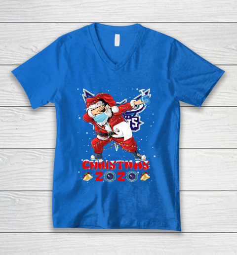 Charlotte Hornets Funny Santa Claus Dabbing Christmas 2020 NBA V-Neck T-Shirt 5