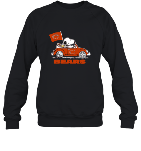 Snoopy And Woodstock Ride The Chicago Bears Car NFL Sweatshirt