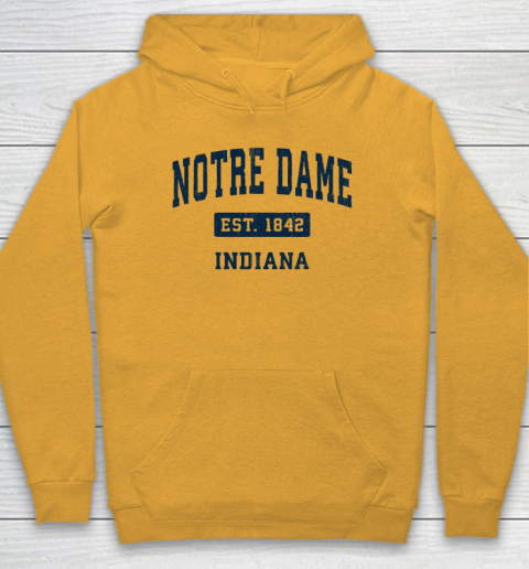 Notre Dame Indiana IN Vintage Athletic Hoodie Tee For Sports
