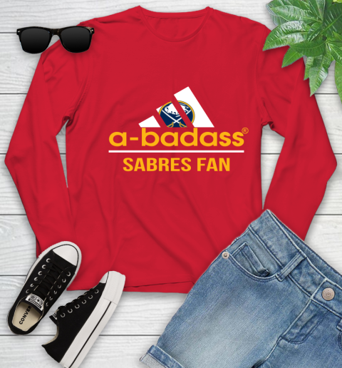 NHL A Badass Buffalo Sabres Fan Adidas Hockey Sports Youth Long Sleeve 11